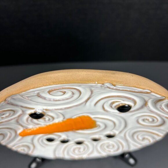 Mud Pie Snowman Cookie Plate 6.25"‎ Ceramic White - Picture 8 of 9